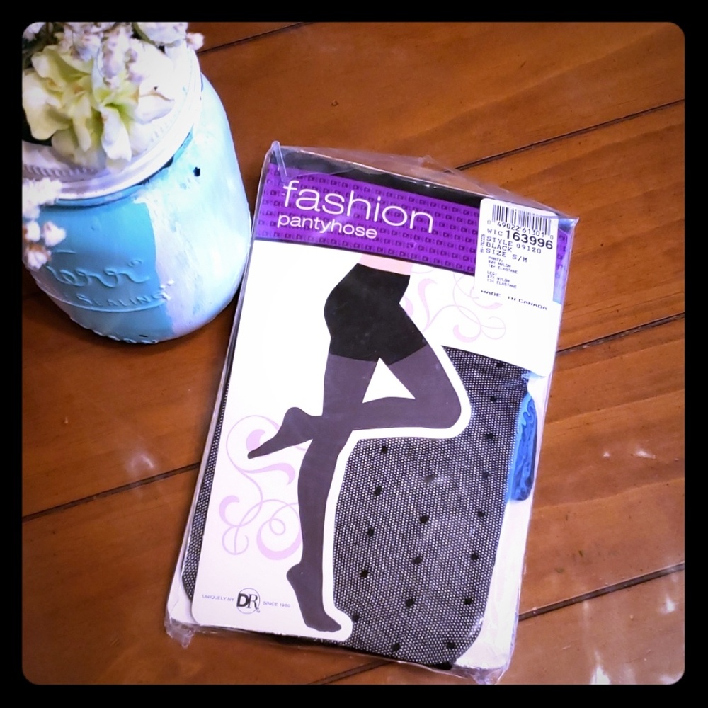 Black polka dot pantyhose-Duane Reade